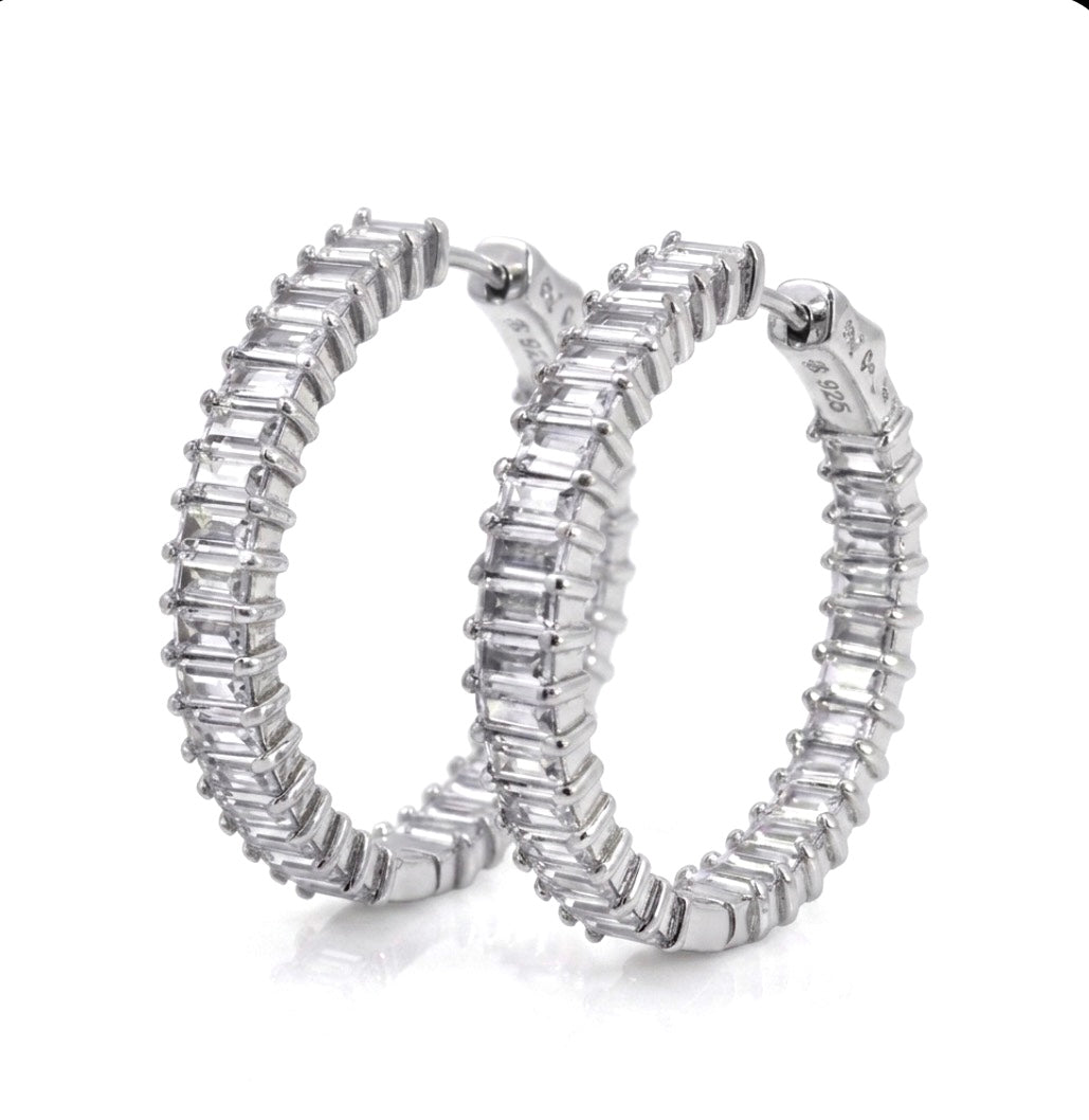 Inside-out Round Shape 1 1/4-inch Hoop Earrings