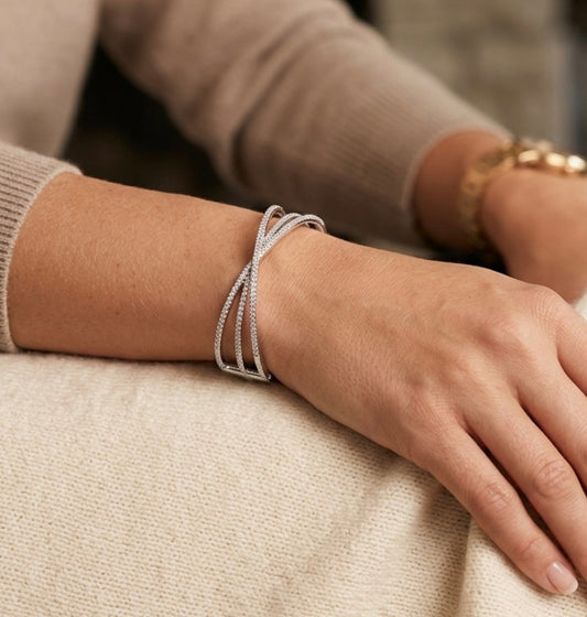 Sterling Silver Bypass Bangle brace