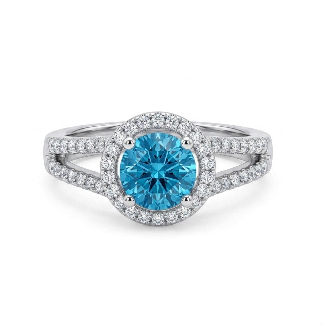 Sterling Silver Round-cut  Ring