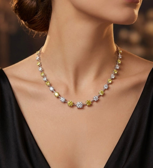 Sterling Silver Station Necklace