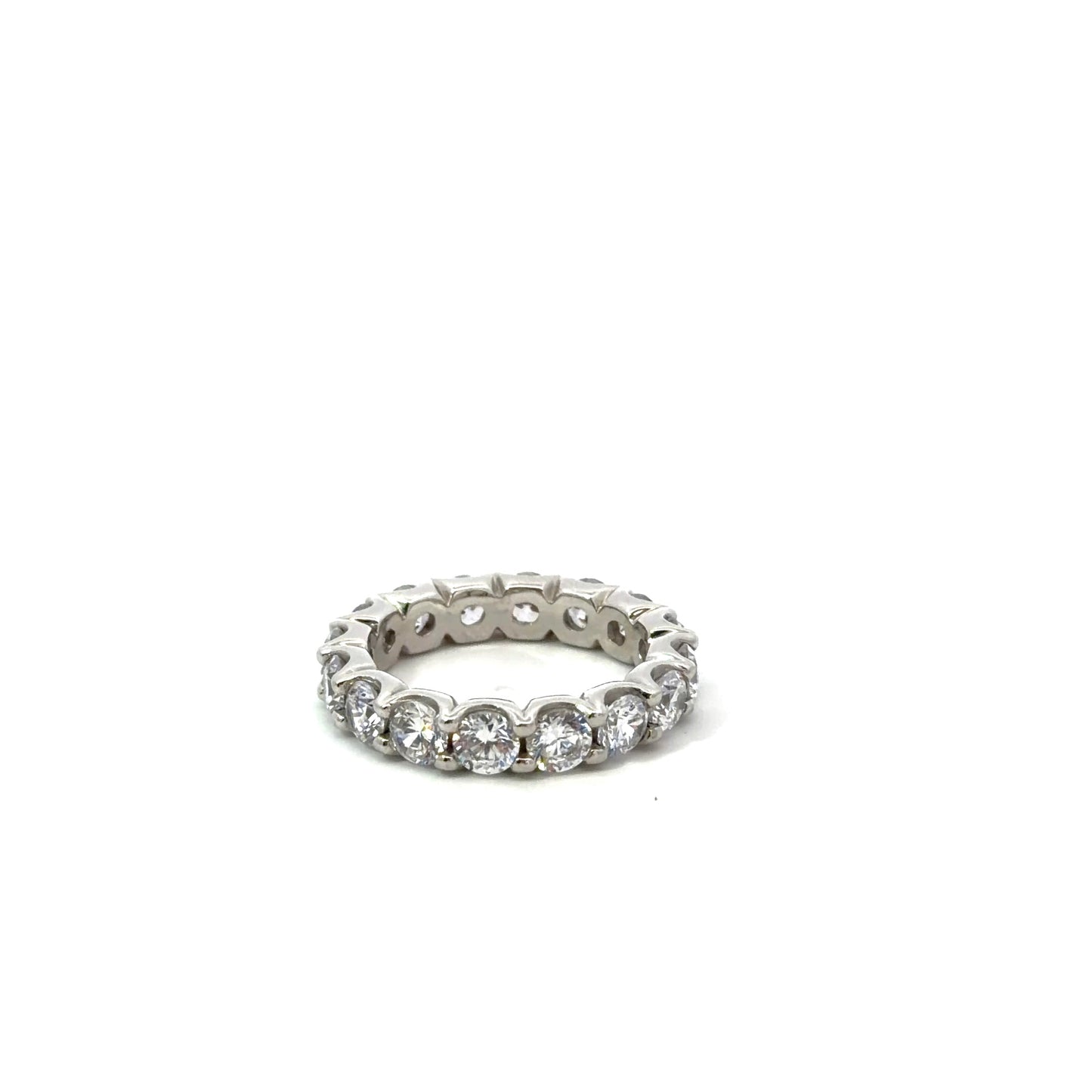 Sterling Silver Cushion cut Ruby Eternity Ring