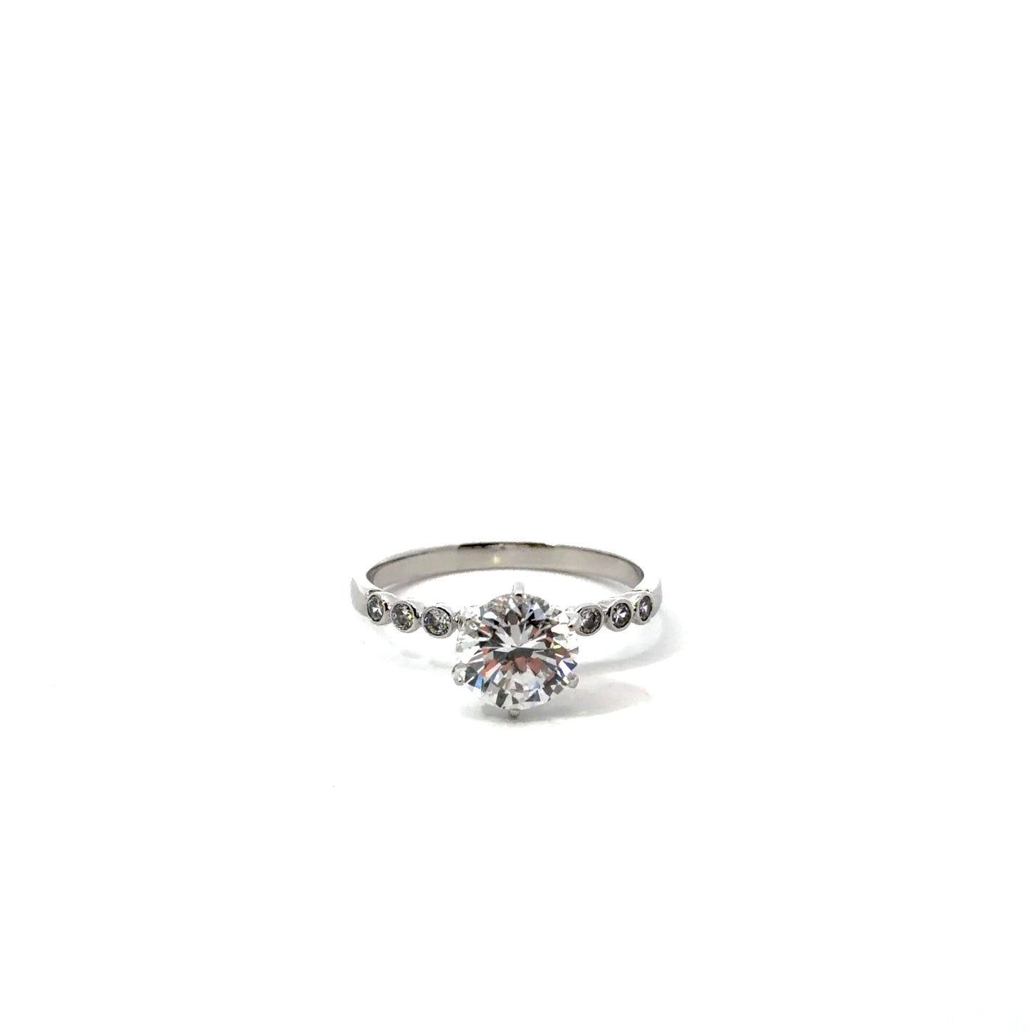 Sterling Silver Cubic Zirconia Solitaire Ring