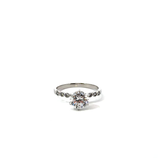Sterling Silver Cubic Zirconia Solitaire Ring