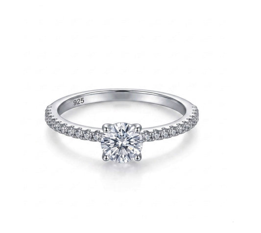 Sterling Silver  Brilliant-Cut stone  Ring