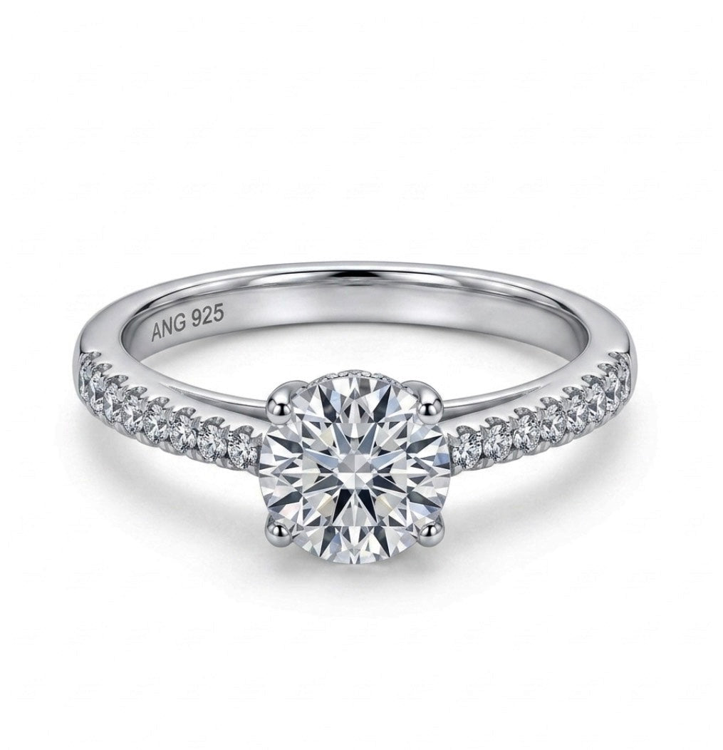 Sterling Silver Brilliant-cut  Ring