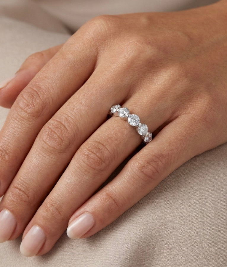 Sterling Silver Half Eternity Ring
