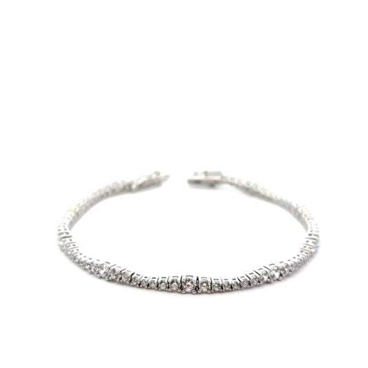 Sterling Silver Gradient Tennis Bracelet