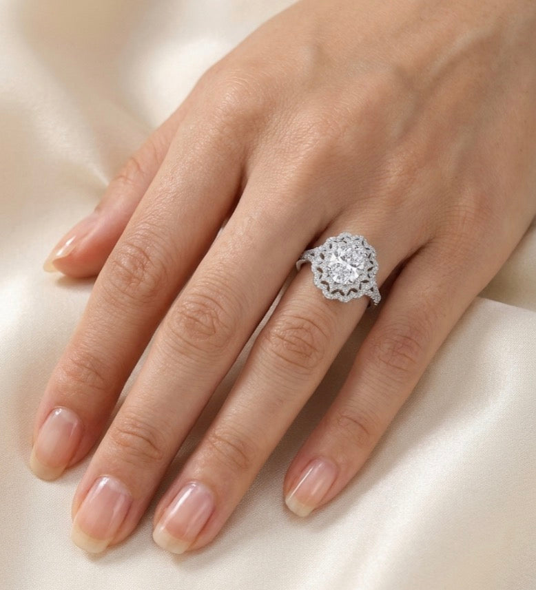 Sterling Silver Oval Cut Cocktail Ring