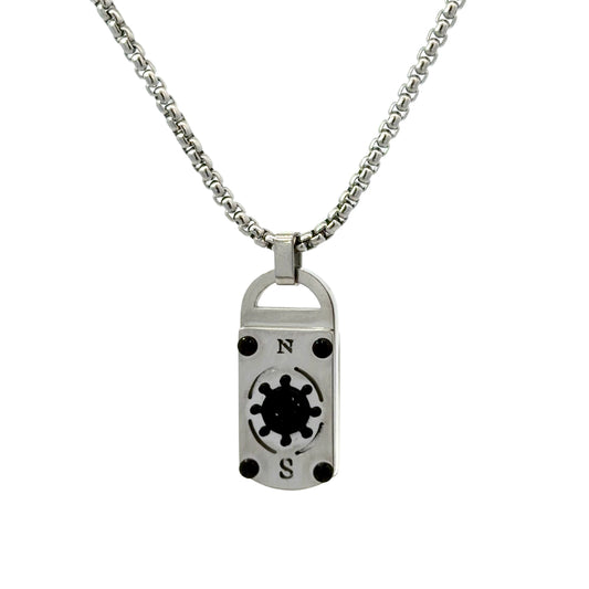 Stainless Steel Compass Style Pendant