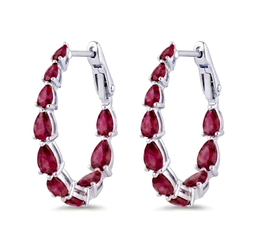 Inside-Out Oval Shape 1-inch Hoop Earrings