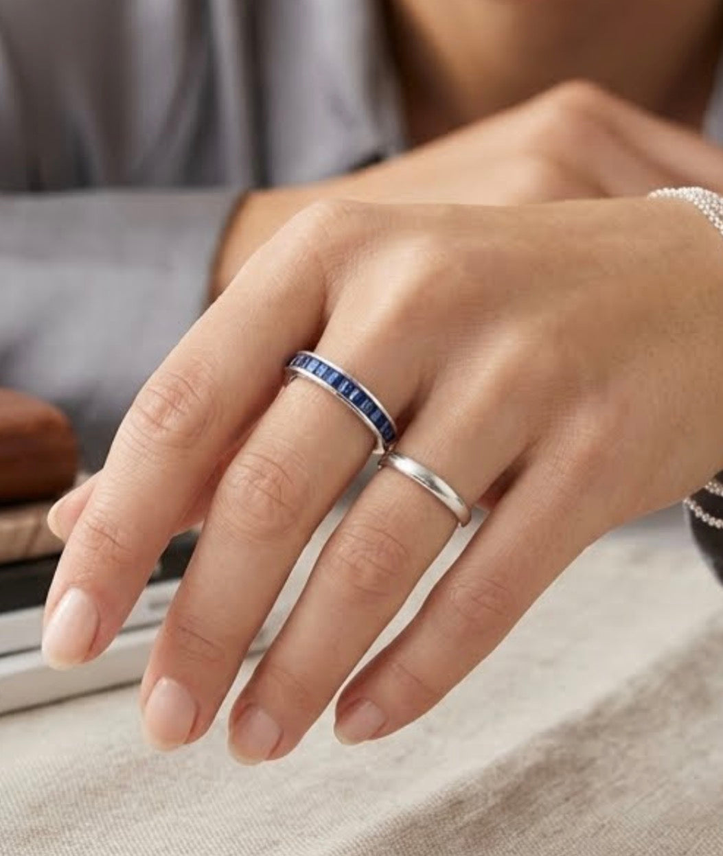 Sterling Silver Eternity  Ladies Band