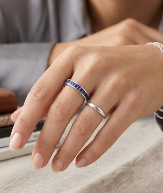 Sterling Silver Eternity  Ladies Band