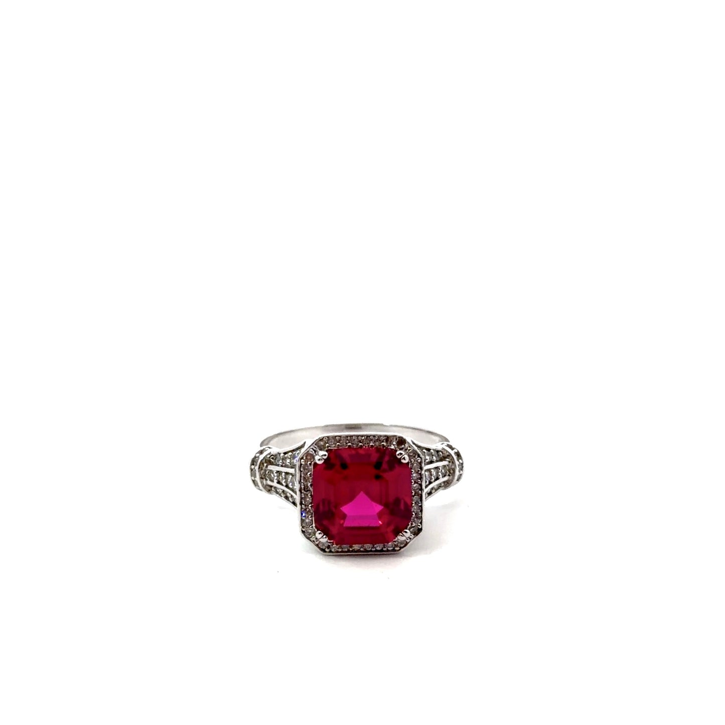 Sterling Silver Ruby Cocktail Ring