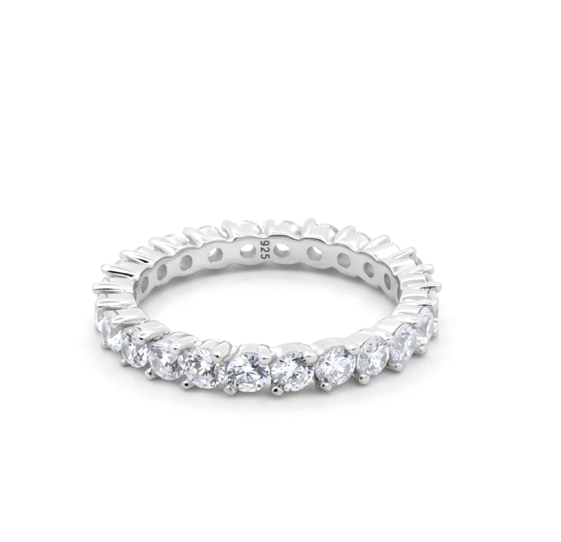 Sterling Silver Eternity Ladies Band