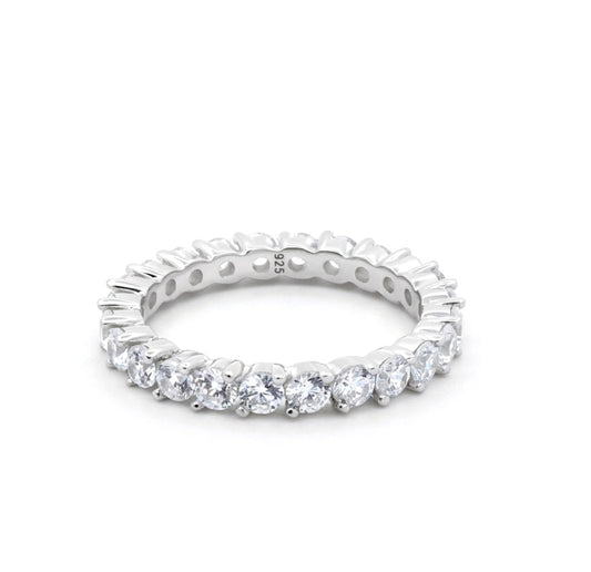 Sterling Silver Eternity Ladies Band