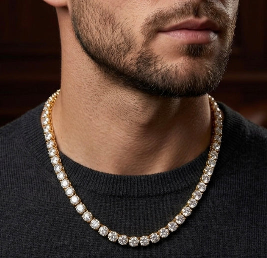 Gold Plated Cubic Zirconia Tennis Necklace