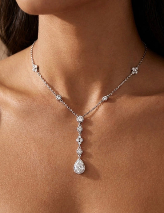 Sterling Silver Teardrop Y-Necklace