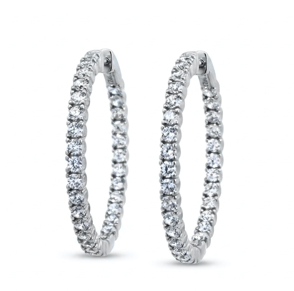Inside-Out Round Shape 1.45-inch 4.34 ct. Hoop Earrings