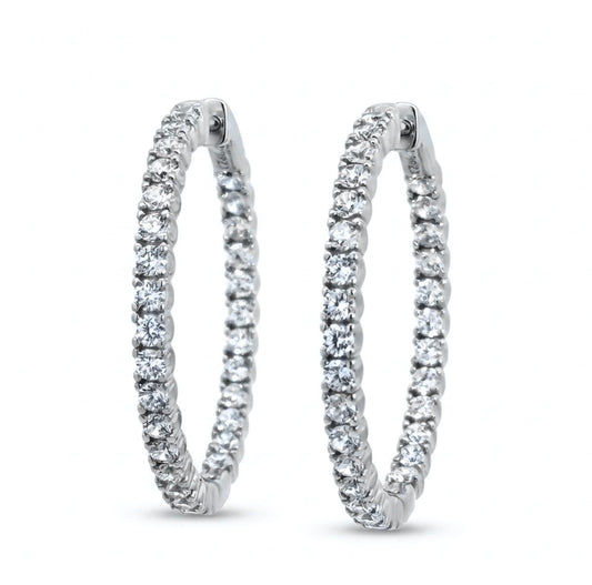 Inside-Out Round Shape 1.45-inch 4.34 ct. Hoop Earrings