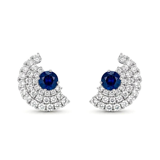Sapphire Cubic Zirconia Stud Earrings