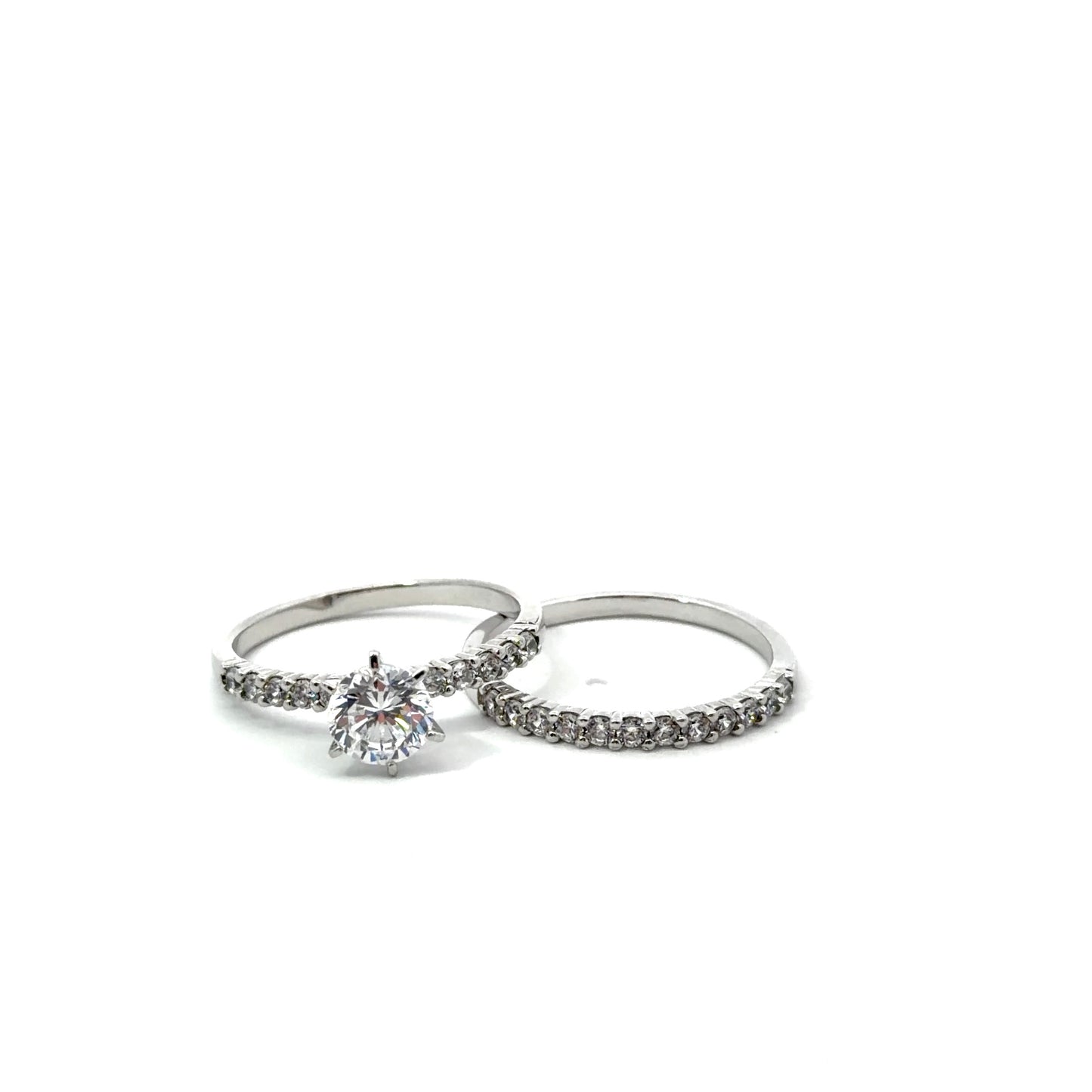 Sterling Silver Wedding Ring Set