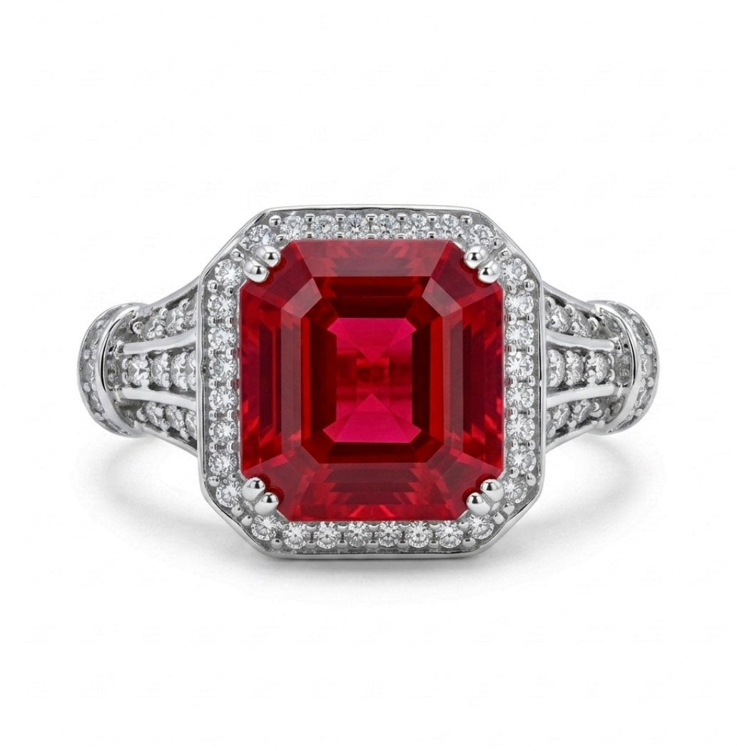 Sterling Silver Ruby Cocktail Ring