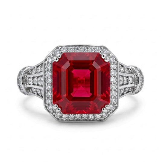 Sterling Silver Ruby Cocktail Ring