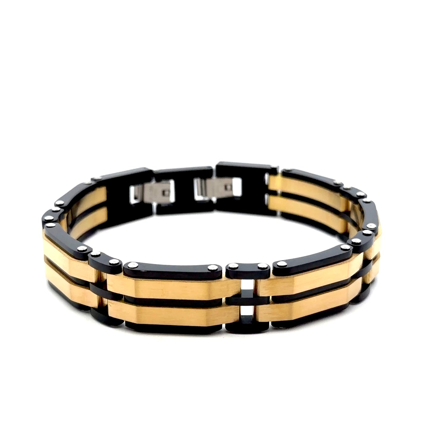 Stainless Steel Black & Gold Bracelet