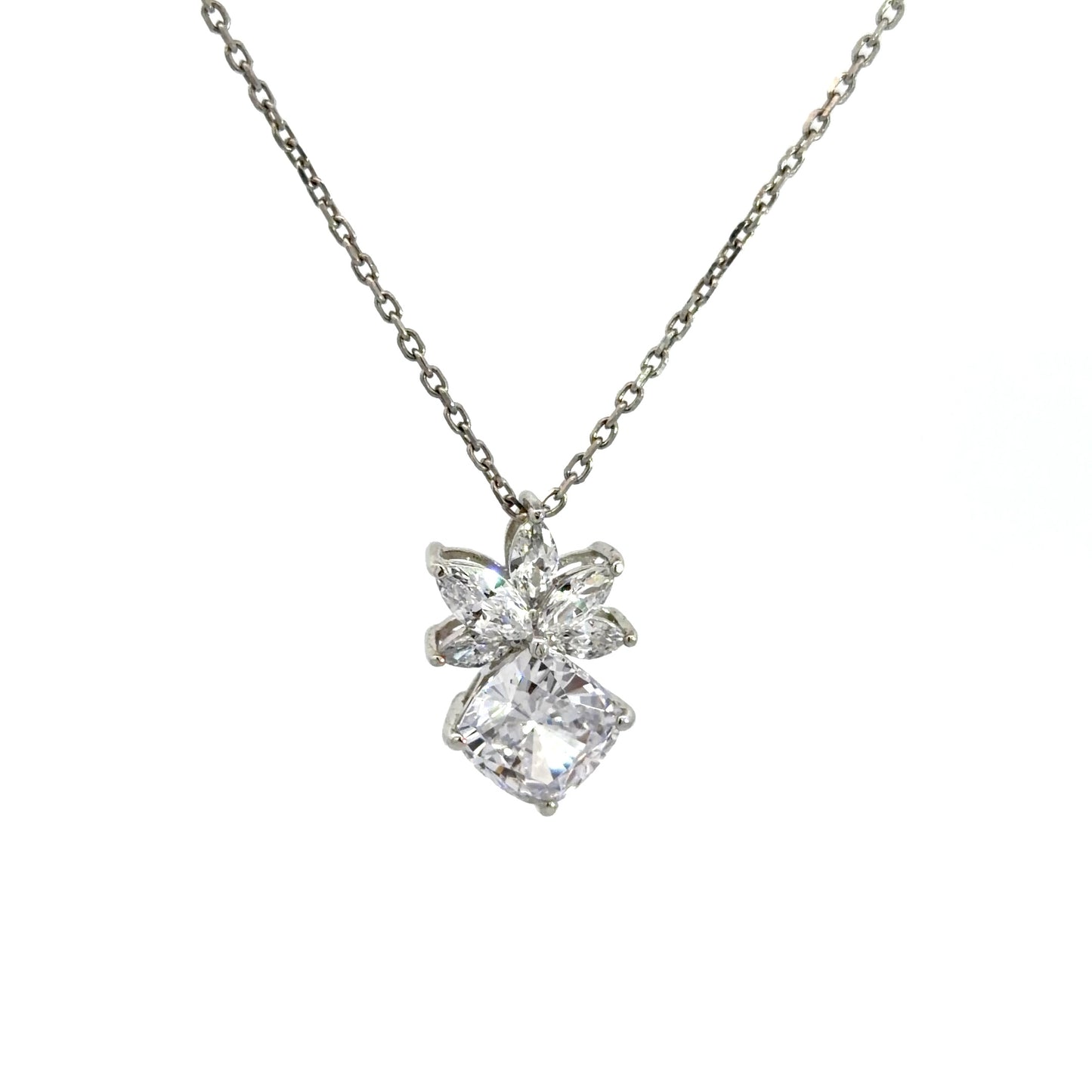 Floral Design Cubic Zirconia Necklace