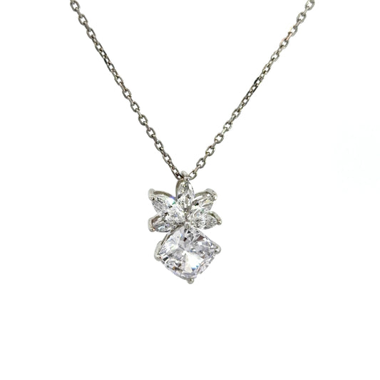 Floral Design Cubic Zirconia Necklace
