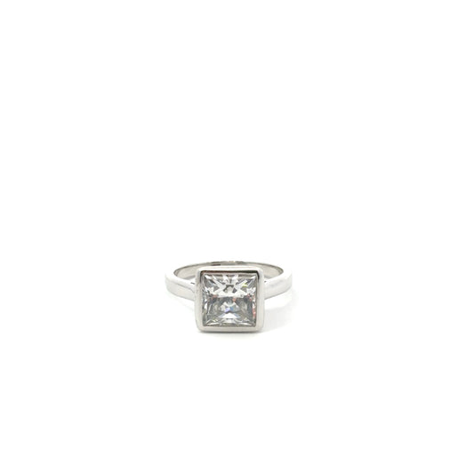 Sterling Silver Bezel Set Ring