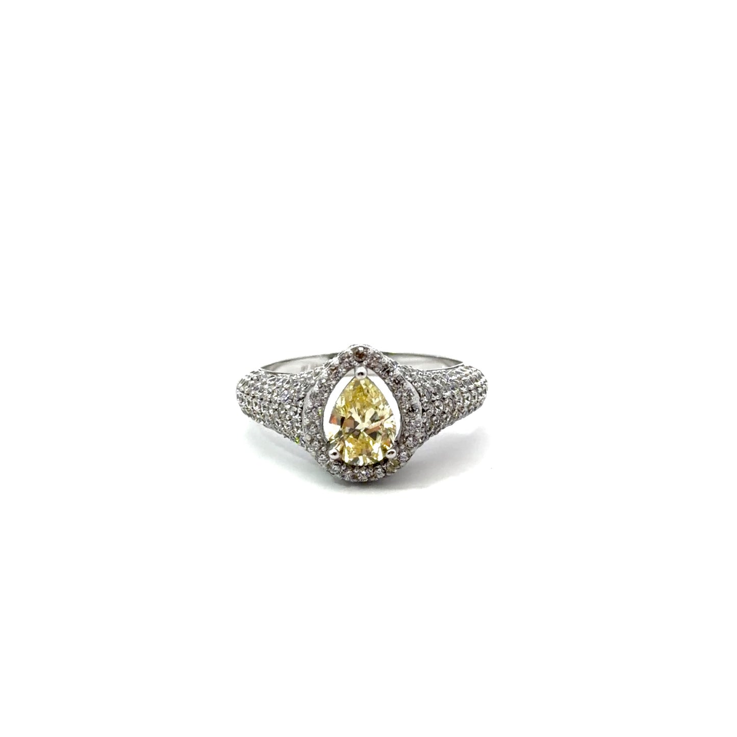 Sterling Silver Pear Cut Ring