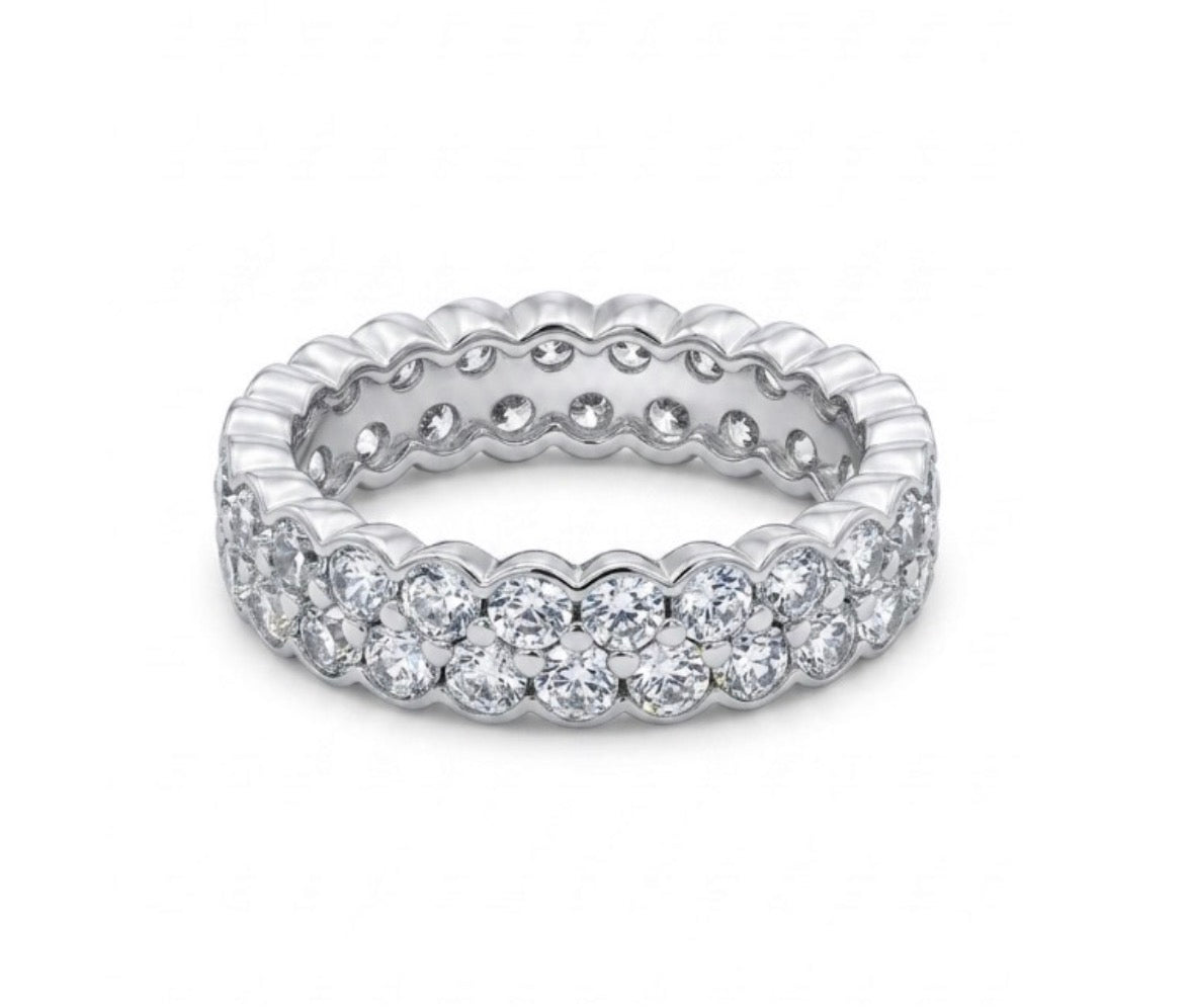 Sterling Silver Brilliant cut Eternity Ladies Band