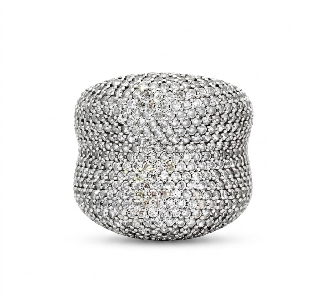 Sterling Silver Pave Cocktail Ring