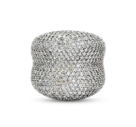 Sterling Silver Pave Cocktail Ring