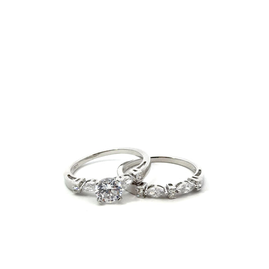 Sterling Silver Brilliant Cut Wedding Rings