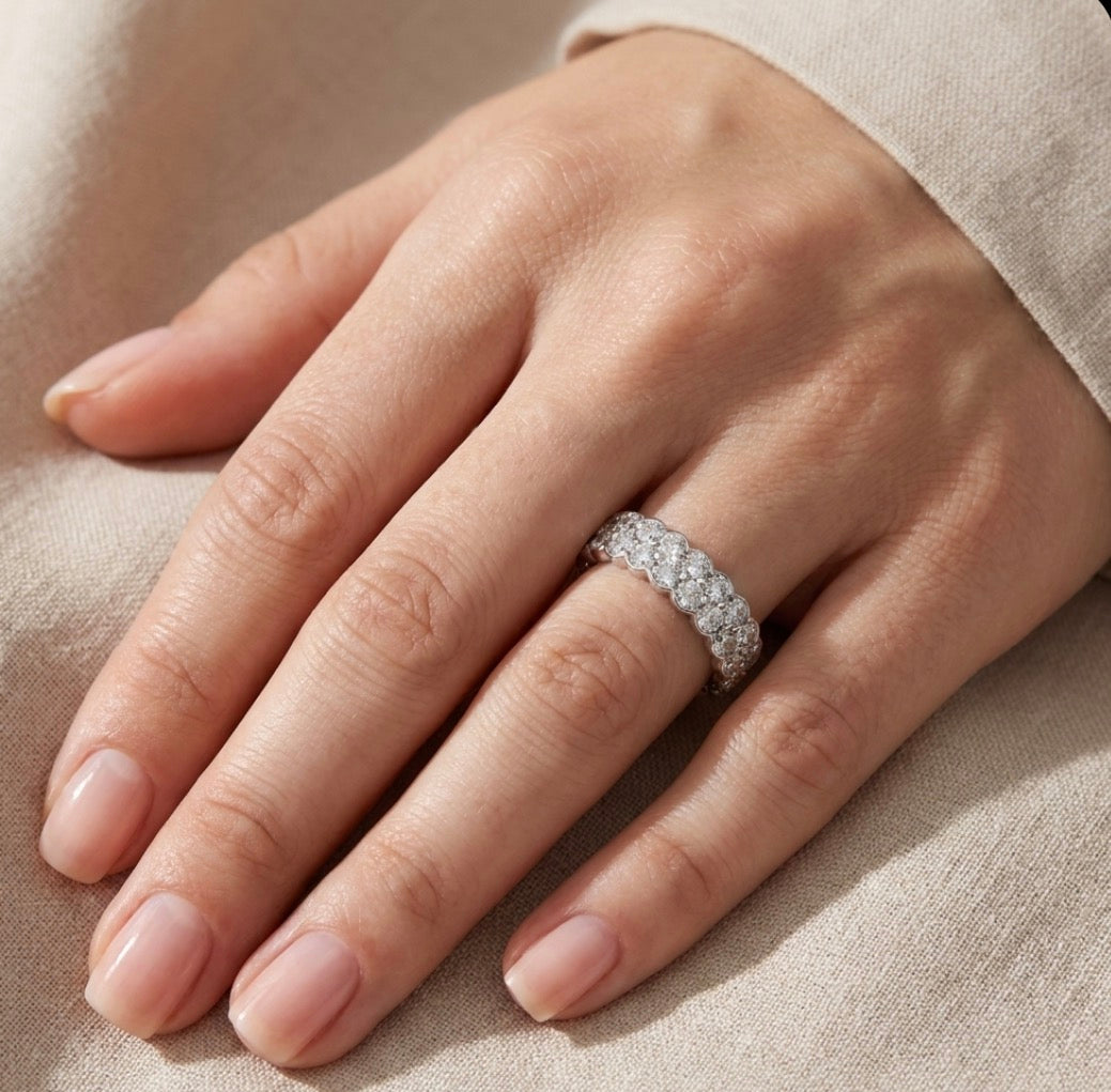 Sterling Silver Brilliant cut Eternity Ladies Band