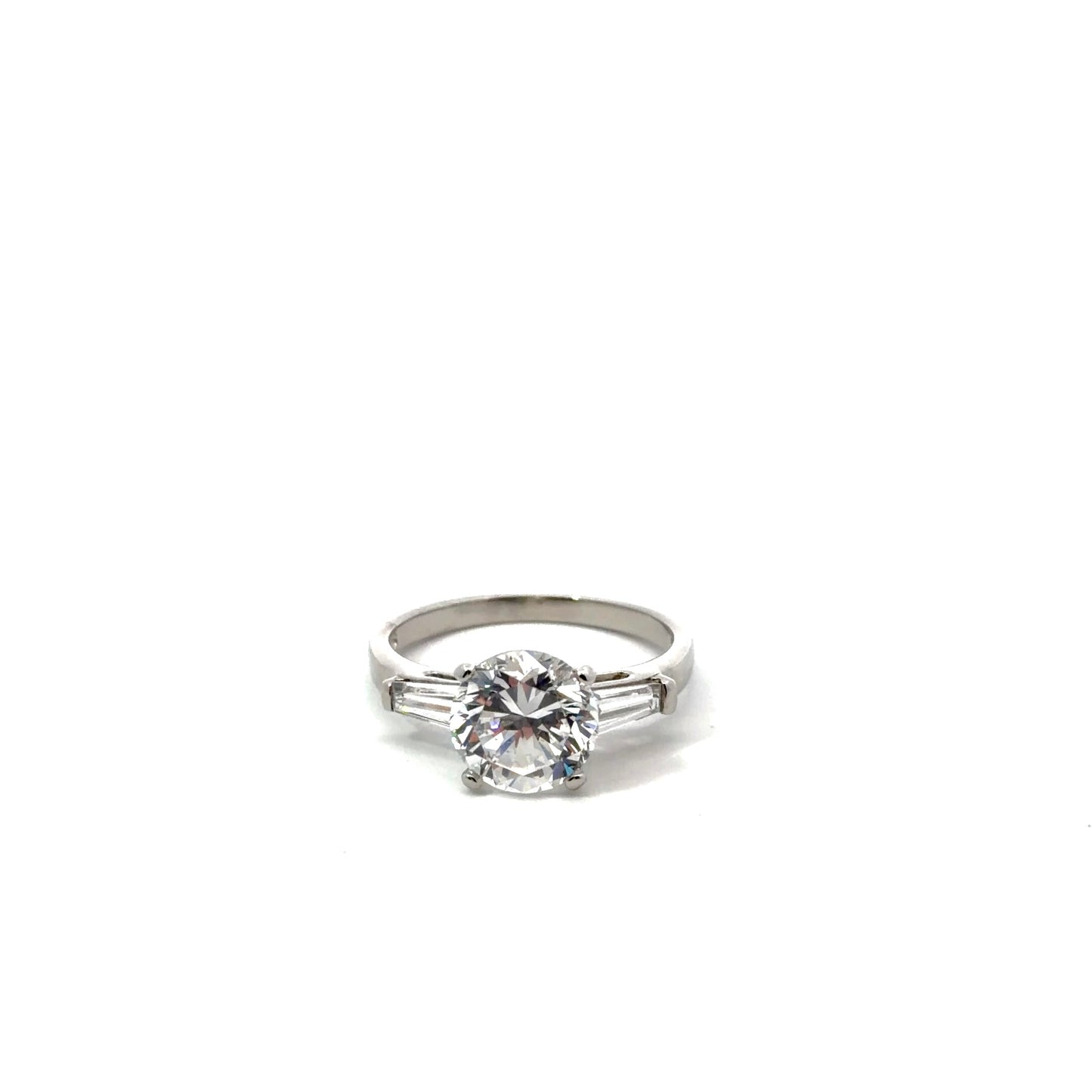 Sterling Silver Three Stone Engagement Ring