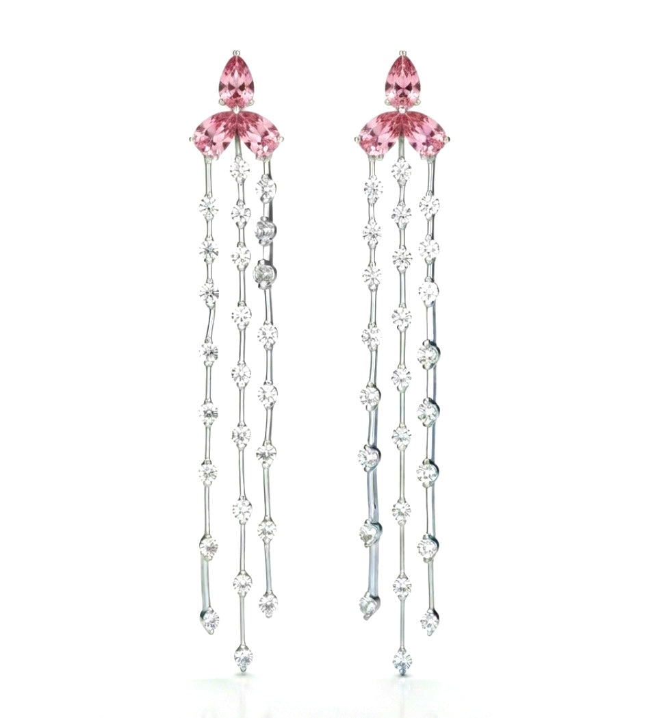 Sterling Silver Cubic Zirconia Chandelier Earrings