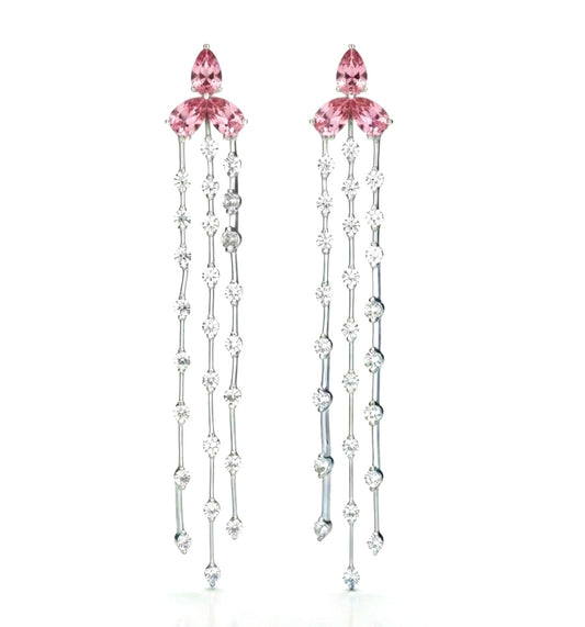 Sterling Silver Cubic Zirconia Chandelier Earrings