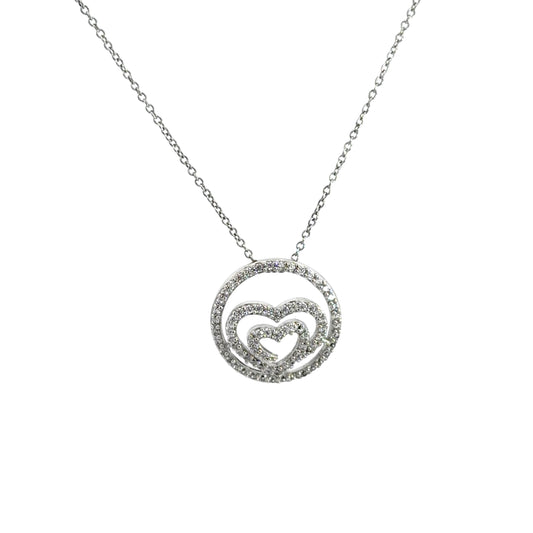 Double Heart Pendant Necklace