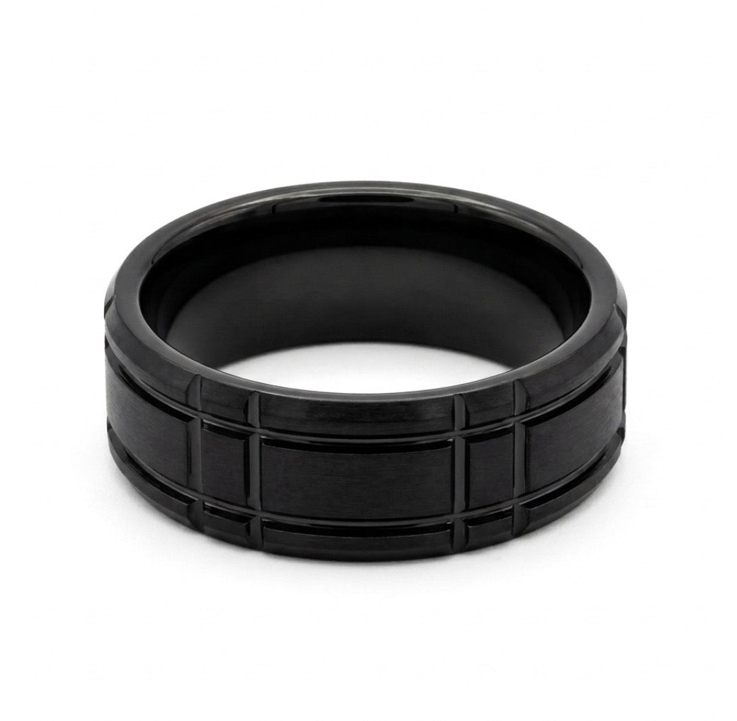 Black Tungsten Carbide Men's Wedding Band