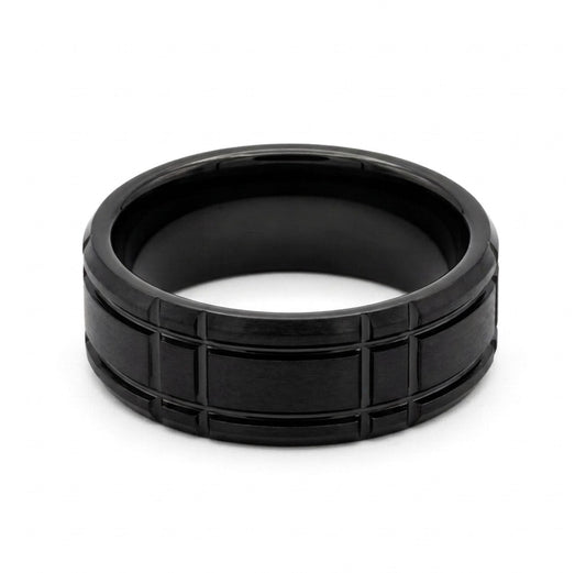 Black Tungsten Carbide Men's Wedding Band