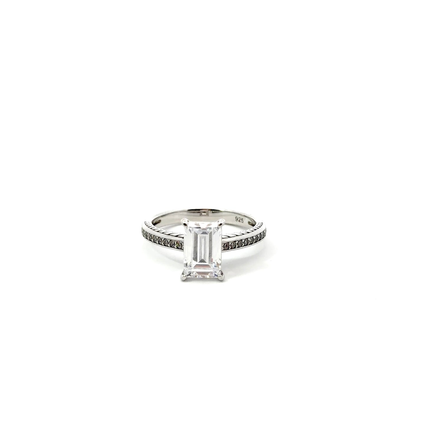 Sterling Silver Emerald Cut Ring