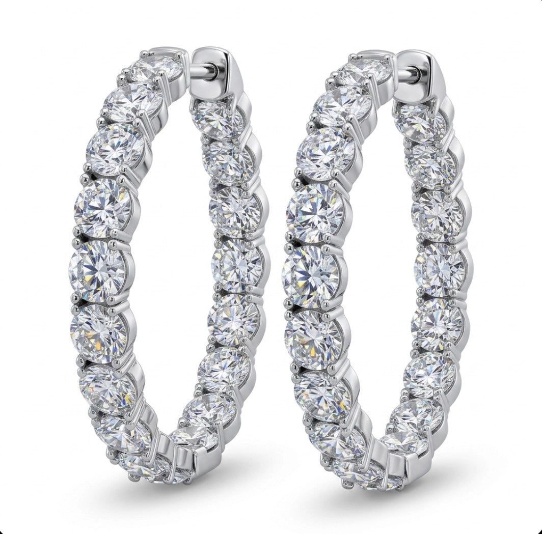 Inside-Out Round Shape 1 1/2-inch Hoop Earrings