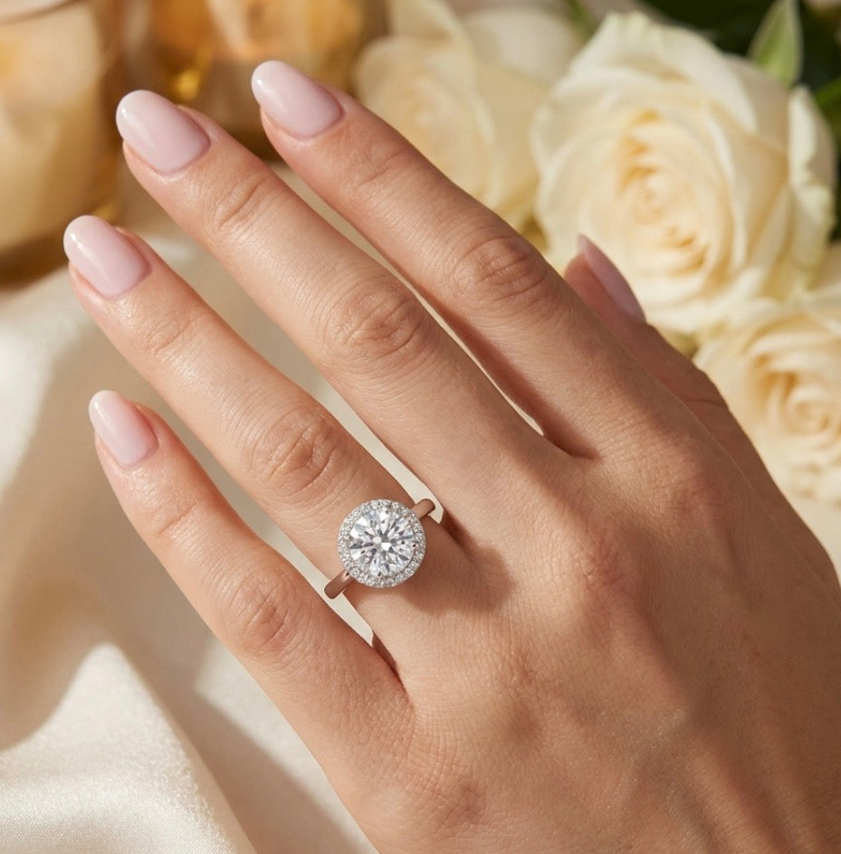 Sterling Silver Halo Ring