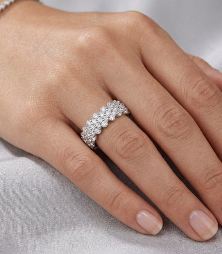 Sterling Silver Eternity Ladies Band
