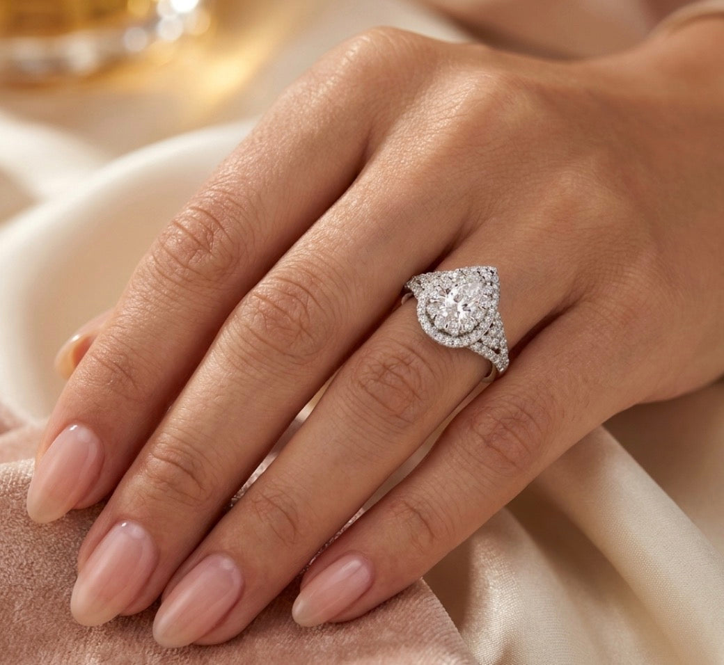 Sterling Silver Teardrop-cut Cocktail Ring