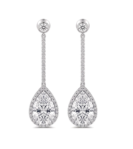 Sterling Silver Teardrop Shape Dangle Earrings