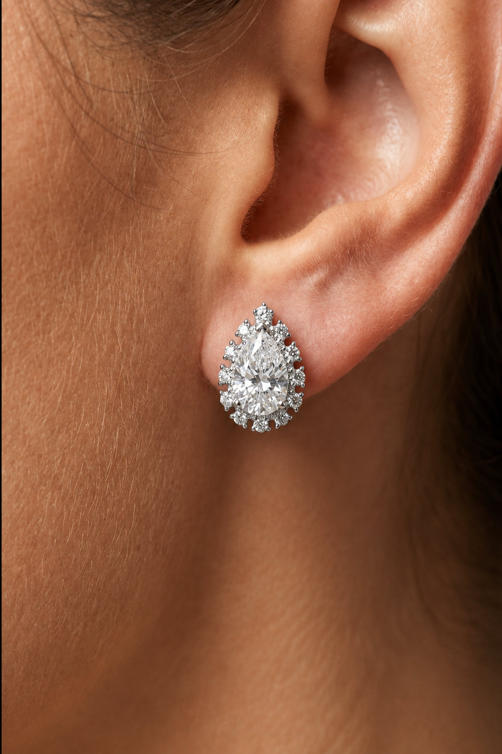 Sterling Silver Teardrop Stud Earrings
